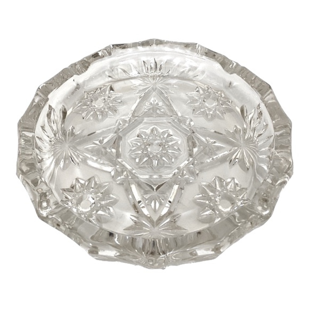 Anchor Hocking Ashtray Clear Heavy Glass Star Of David Pattern MCM Vintage EUC